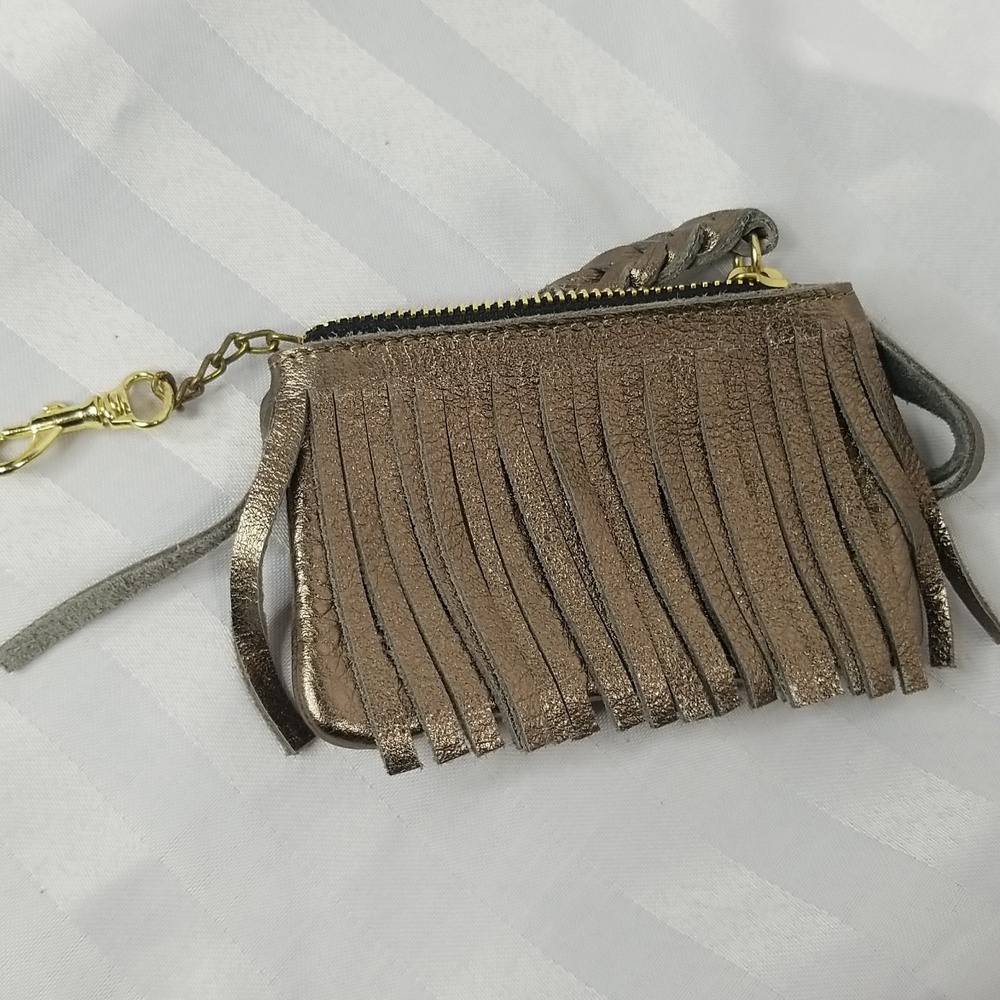 COIN PURSE IN METALLIC BRONZE LEATHER MADE IN MEXICO - Picture 5 of 6